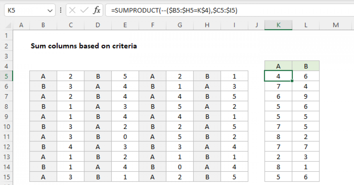 sum-columns-based-on-adjacent-criteria-excel-formula-exceljet